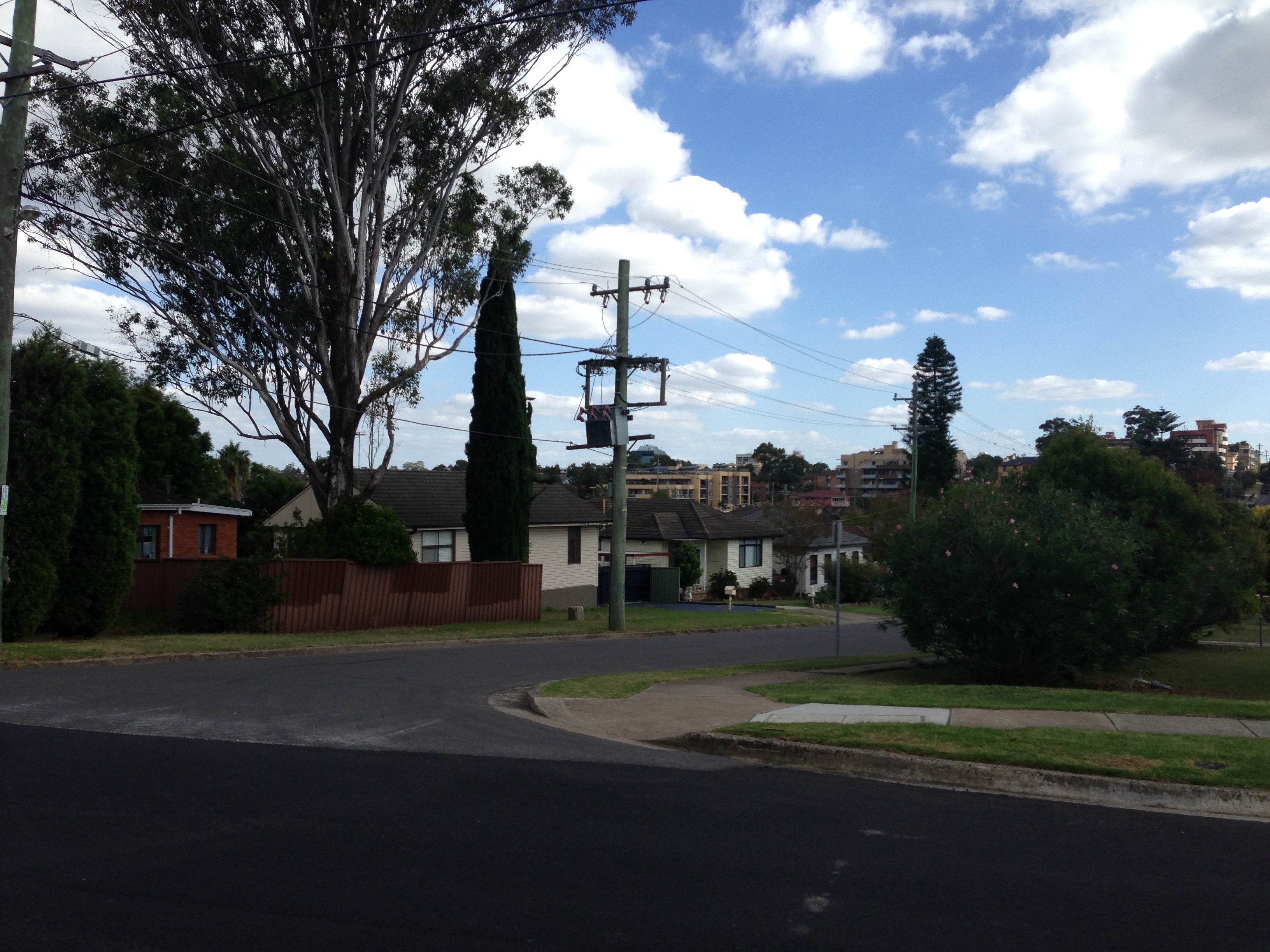 Houses near Aquatic Centre with hi-rise visible in background