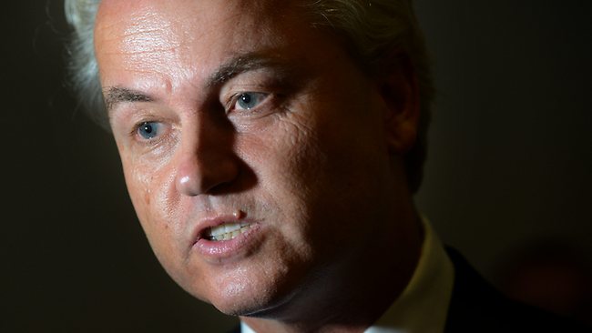 Geert Wilders not looking happy, maybe its the cold-sore...