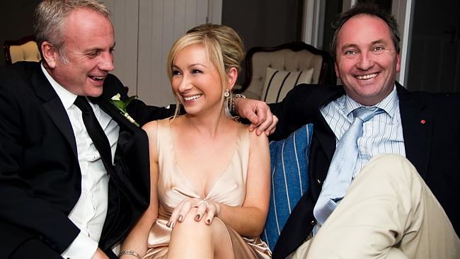 Barnaby gets cosy on the couch with the Smiths on their wedding day