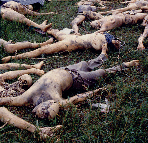 Bodies in a field in Rwanda