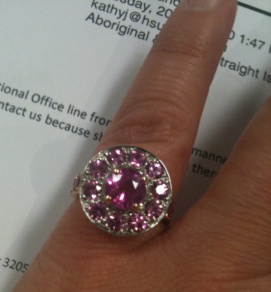 Nice ring Kathy...note the email address on the paper